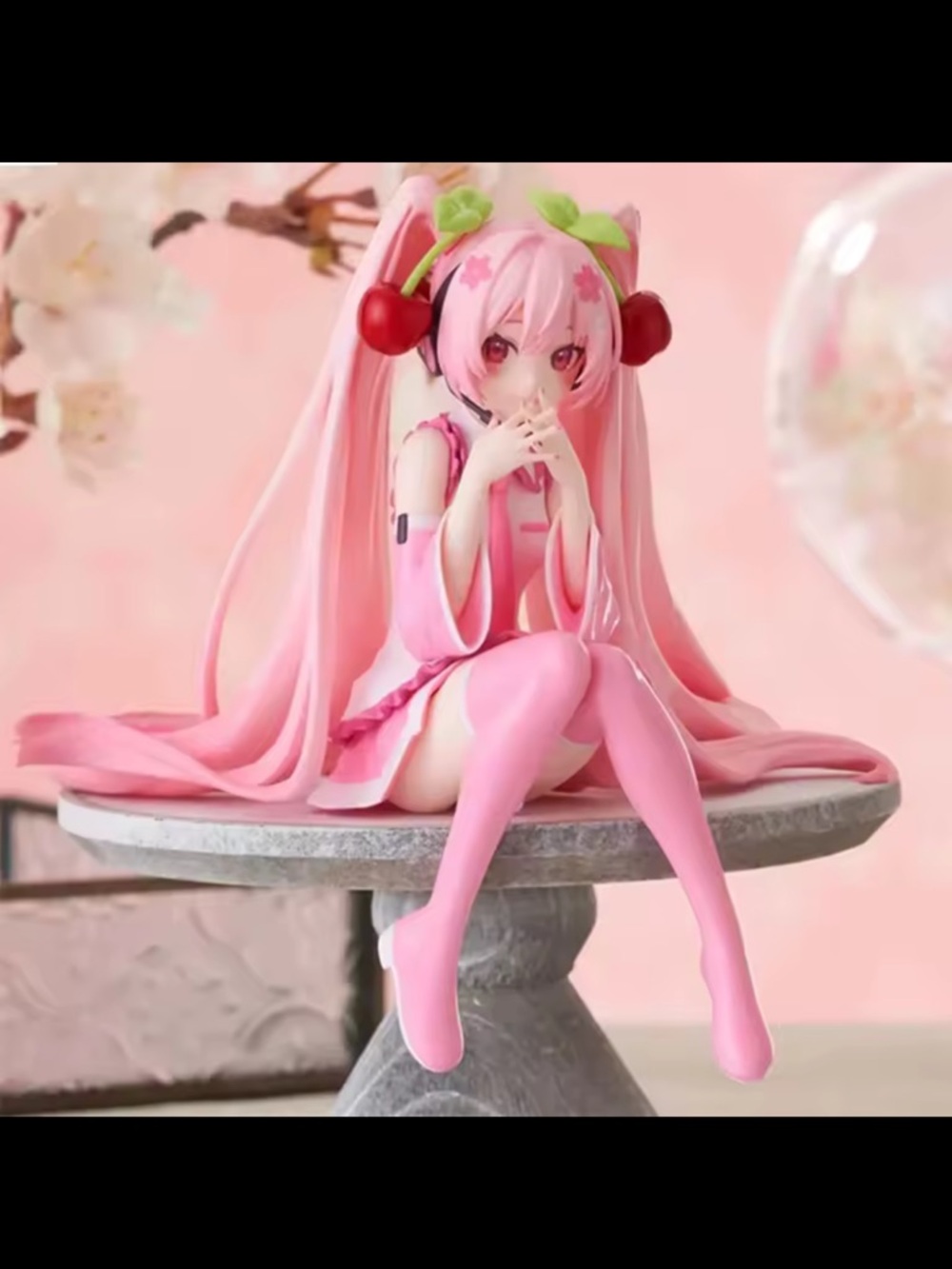 Cherry Blossom Pink Anime Figure - Twin Tail Girl Statue